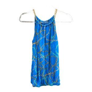 New York & Company Scarf Print Sleeveless Blouse XS